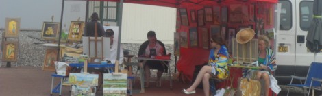 Peintres à la Plage. 