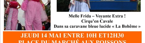 Spectacle de rue sur le franc marché dans le cadre des "Ch’mins de traverse"