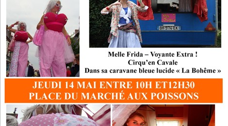 Spectacle de rue sur le franc marché dans le cadre des "Ch’mins de traverse"