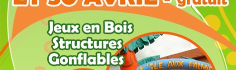 Structures gonflables et jeux anciens en bois.