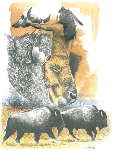 23 09 montreuil festival indien-dominique-gall-peintre-animalier-bison