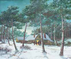 berck musée Lavezzari Maison dans la neige à Merlimont