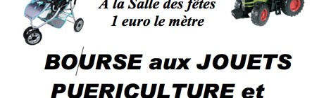 BOURSE AUX JOUETS, PUÉRICULTURE ET VÊTEMENTS