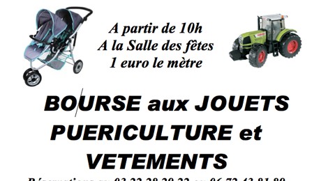 BOURSE AUX JOUETS, PUÉRICULTURE ET VÊTEMENTS