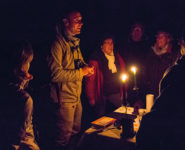 Sortie nature "Nuit de la Chouette" avec Jean Boucault, guide nature agréé Qualinat. Saison : Printemps - Lieu : Saigneville, Somme, Baie de Somme, Picardie, Hauts-de-France