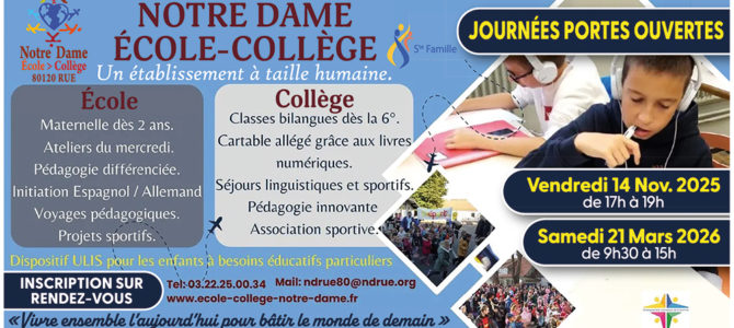 JOURNÉE PORTES OUVERTES ÉCOLE-COLLÈGE NOTRE DAME